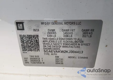 2019 Buick Enclave Awd Essence from USA, damaged, VIN 5GAEVAKW2KJ304413
